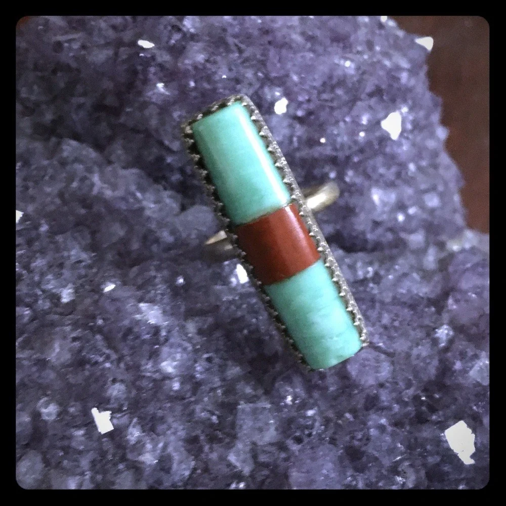 Vintage Sterling Silver‎ Turquoise Ring size 8